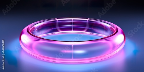 Neon Ring Pink Blue, Abstract background