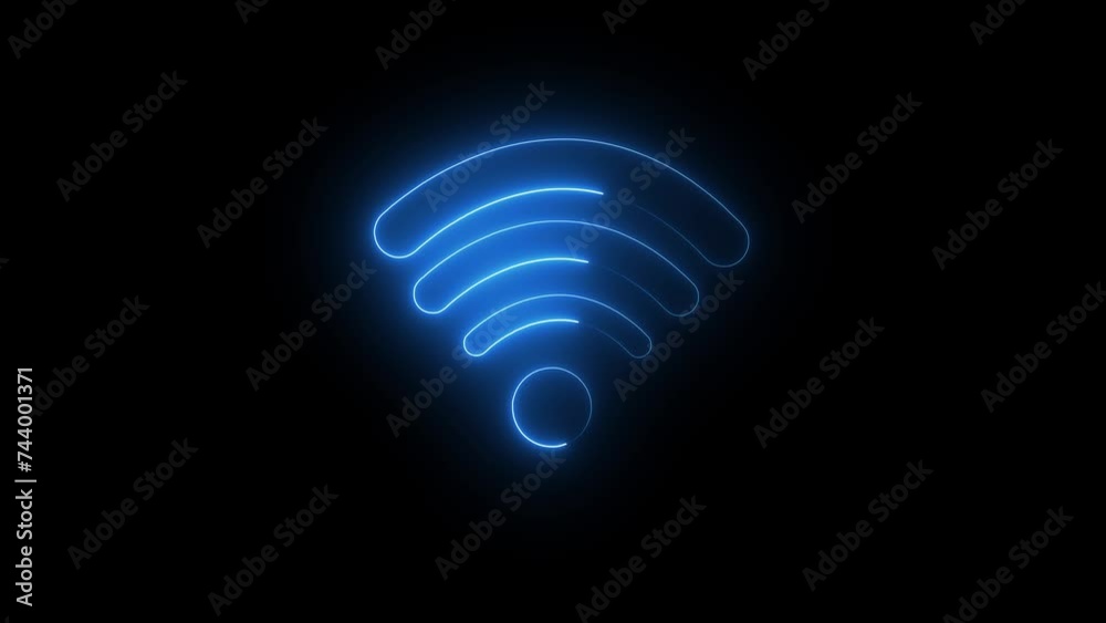 Wi-Fi signal Icon Animation on Black background. with a changing level of signal, wireless network icon. Wi-Fi signal Icon Animation on Black background. with a changing level of signal, wireless network icon.