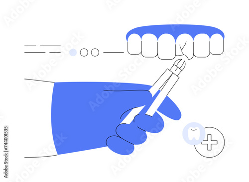 Damaged tooth removal abstract concept vector illustration.