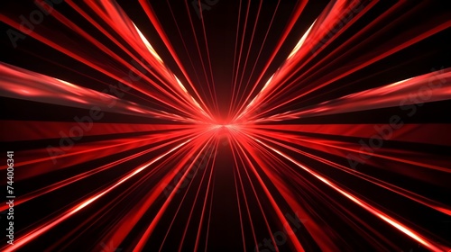 red rays symmetric futuristic burst laser abstract cool speed pattern with black background banner