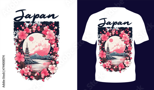 Japanese style popular typography t-shirt design for clothes sale poster banner wallpaper vector