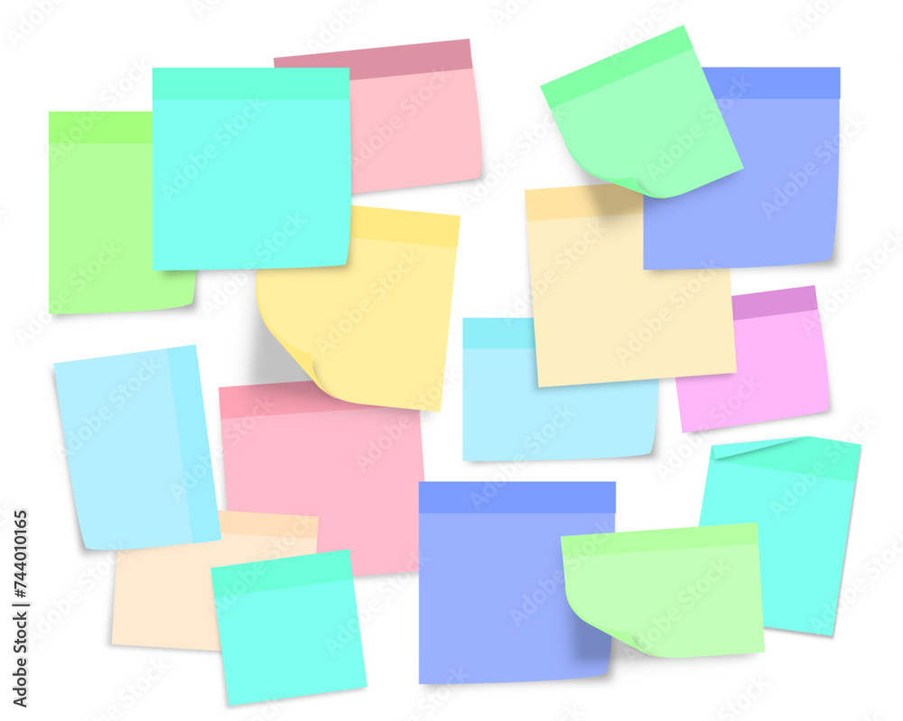 background bunch of post its spread out, memo pads, post-its background bunch of post its spread out, memo pads, post-its