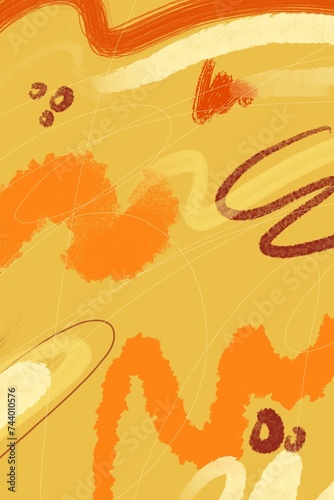 Abstract hand drawn background in warm yellow camel tones texture design