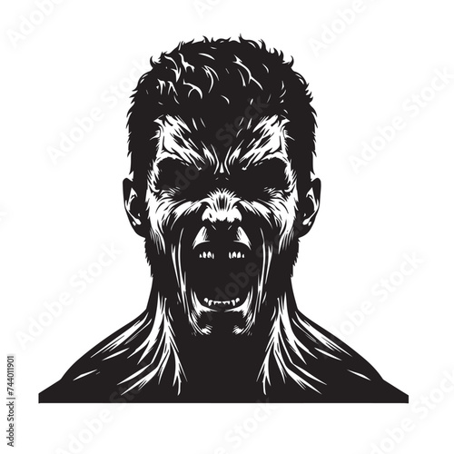 "Fury in Monochrome: Dramatic Expression of Anger and Tension"