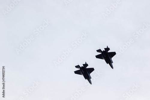 RAF Lakenheath, Brandon, Suffolk, UK
February 15th 2024
Two F35 fighter jets flying over RAF Lakenheath  photo