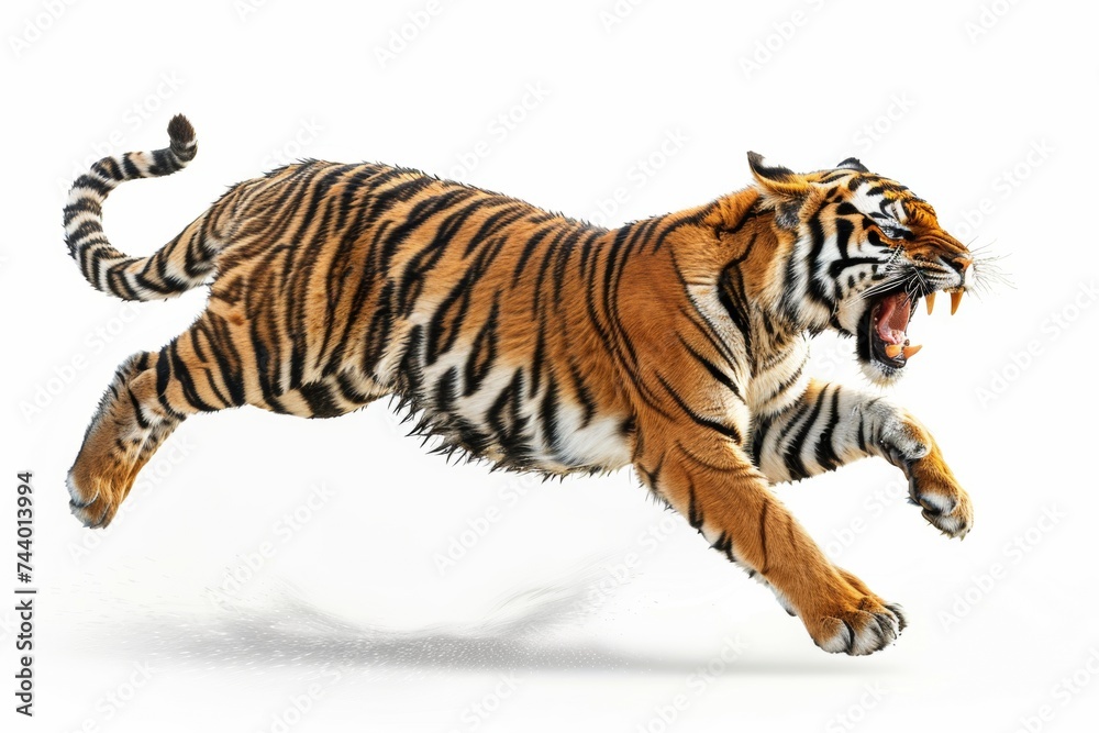 Fototapeta premium bengal tiger isolated on white background