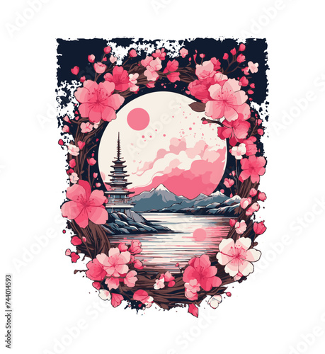 Japanese style popular typography t-shirt design for clothes sale poster banner wallpaper vector