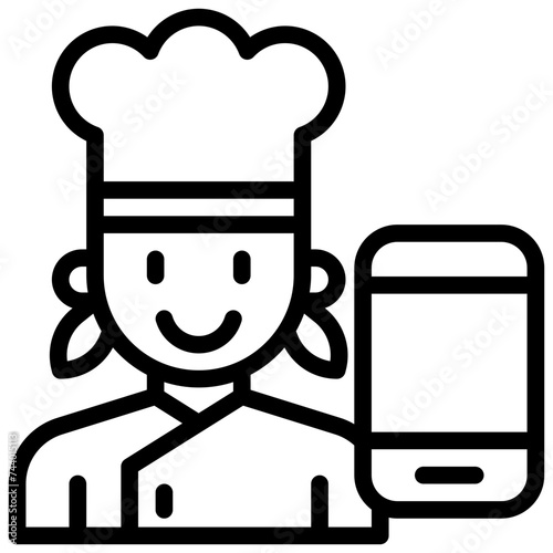 CHEF,cooker,woman,long hair,female.svg