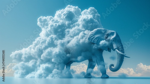 puffy white elephant cloud