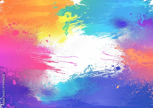 Colorful splatter background in vector, in the style of luminous watercolors, rainbowcore, free brushwork, uhd image, artist's frame, spray-paint based. photo