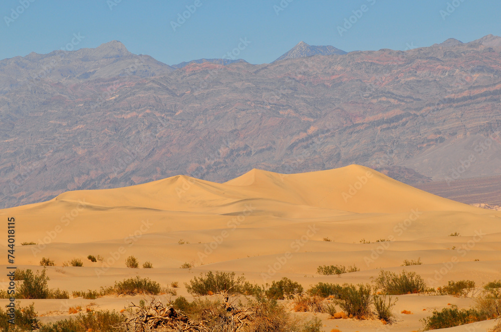 Mesquite Flat Sand Dunes surrounded by the barren mountains of Death Valley National Park, California, USA. Mesquite Flat Sand Dunes surrounded by the barren mountains of Death Valley National Park, California, USA.