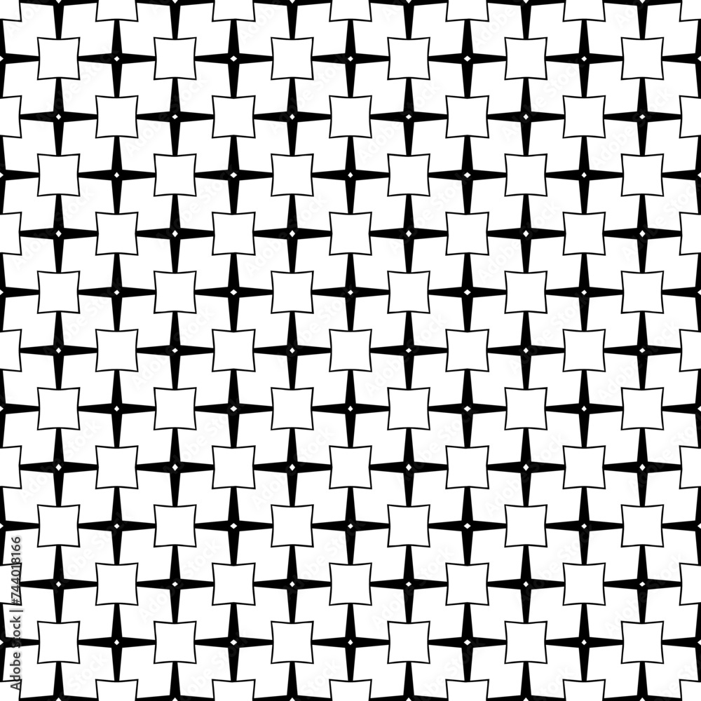 Black and white seamless abstract pattern. Background and backdrop. Grayscale ornamental design. Mosaic ornaments. Vector graphic illustration. EPS10. Black and white seamless abstract pattern. Background and backdrop. Grayscale ornamental design. Mosaic ornaments. Vector graphic illustration. EPS10.