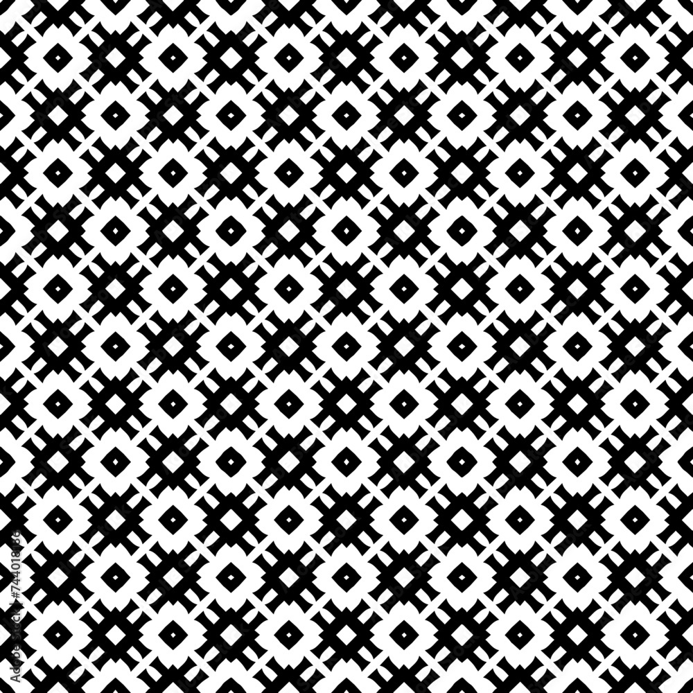 Black and white seamless abstract pattern. Background and backdrop. Grayscale ornamental design. Mosaic ornaments. Vector graphic illustration. EPS10. Black and white seamless abstract pattern. Background and backdrop. Grayscale ornamental design. Mosaic ornaments. Vector graphic illustration. EPS10.