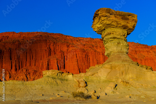 El Hongo, Ischigualasto Provincial Park, La Rioja Province, Argentina. The park, also called Valle de la Luna (Valley of the Moon), and known for its dinosaur fossils, is a UNESCO World Heritage Site. photo