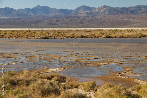 Lake Manly and salt flats at Badwater Basin in Death Valley National Park, California