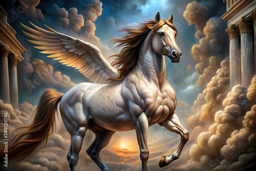 Pegasus Horse, Greek Mythology, Source, Fountain, Water, winged horse, flying horse photo