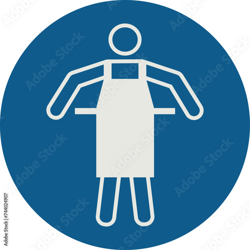 OBLIGATION SIGN PICTOGRAM, USE PROTECTIVE APRON ISO 7010 – M026, VECTOR
