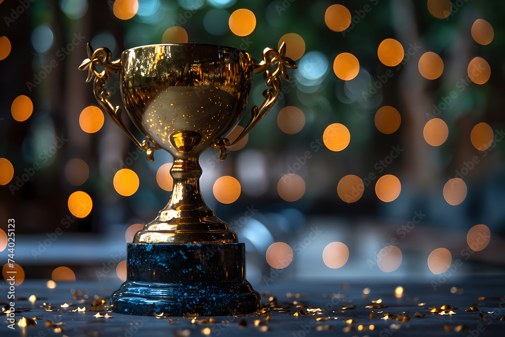 gold champion trophy. The concept of success and achievement.
gold champion trophy. The concept of success and achievement.