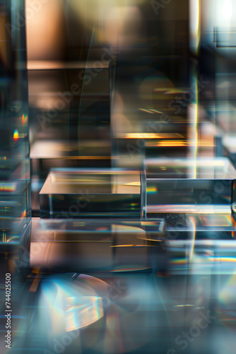 Wallpaper Mural Abstract background with reflections and caustics. Futuristic background image. Created with Generative AI technology. Torontodigital.ca