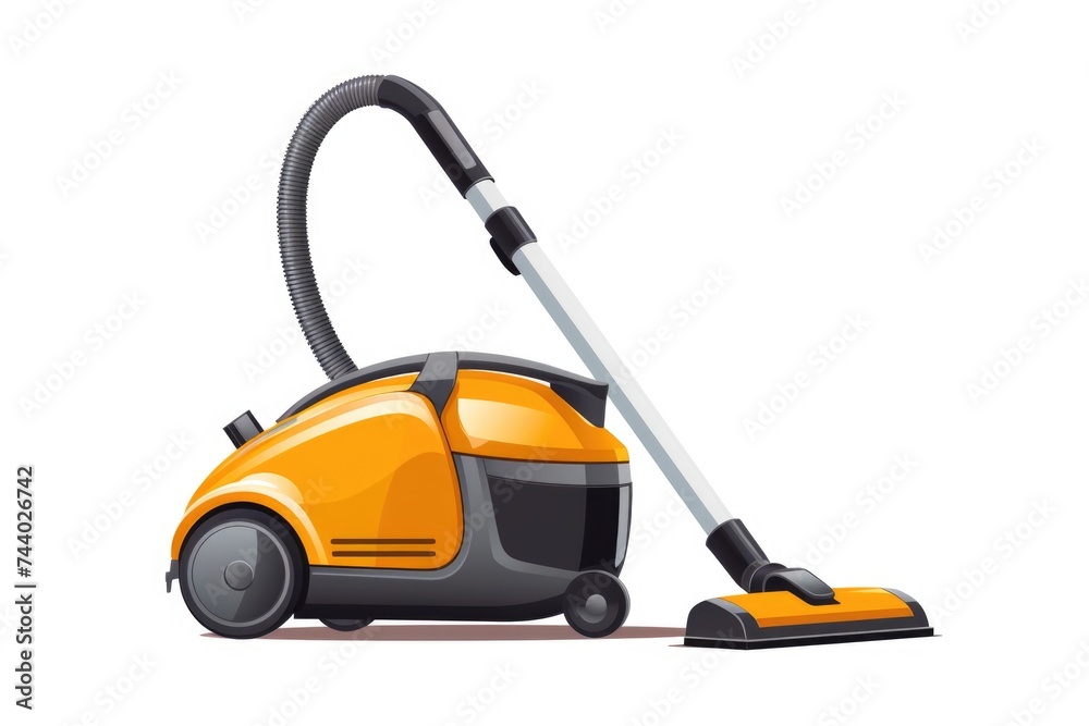 A vacuum cleaner with a hose on a white background. Suitable for cleaning and household themes A vacuum cleaner with a hose on a white background. Suitable for cleaning and household themes
