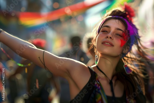 LGBTQ Pride copper yellow. Rainbow connection colorful drag queen diversity Flag. Gradient motley colored modern LGBT rights parade festival unaccustomed diverse gender illustration