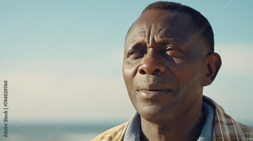 Close up of a person wearing a plaid shirt, suitable for various projects Close up of a person wearing a plaid shirt, suitable for various projects
