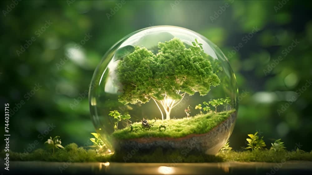 Renewable energy light bulb with green energy. Green energy concept illustrating renewable and sustainable energy sources and ecology. Ai-generated.