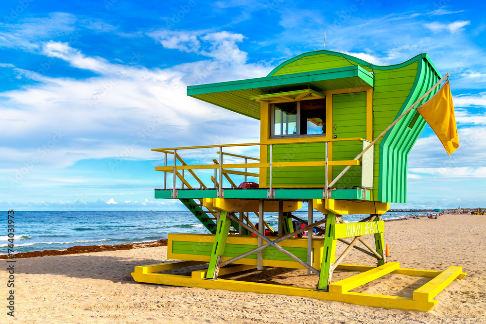 Lifeguard tower in Miami Beach Lifeguard tower in Miami Beach