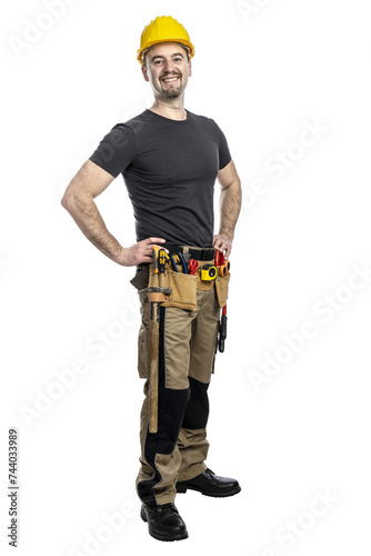 Photography Smiling construction worker ready for the job
