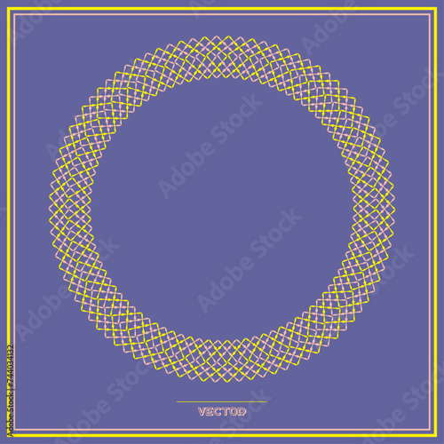 Round Frame, workpiece for your design. Ornamental elements. Вecor for plate, textile and print design. Circle frame. Vector. 