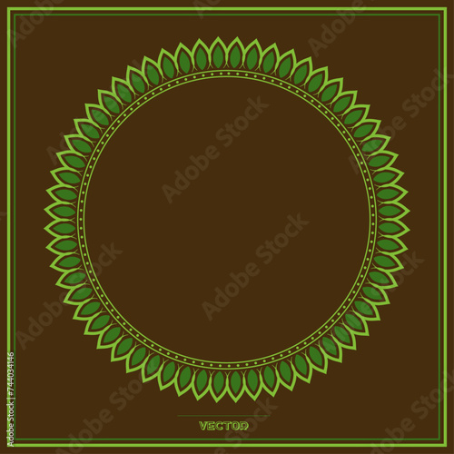 Round Frame, workpiece for your design. Ornamental elements. Вecor for plate, textile and print design. Circle frame. Vector. 