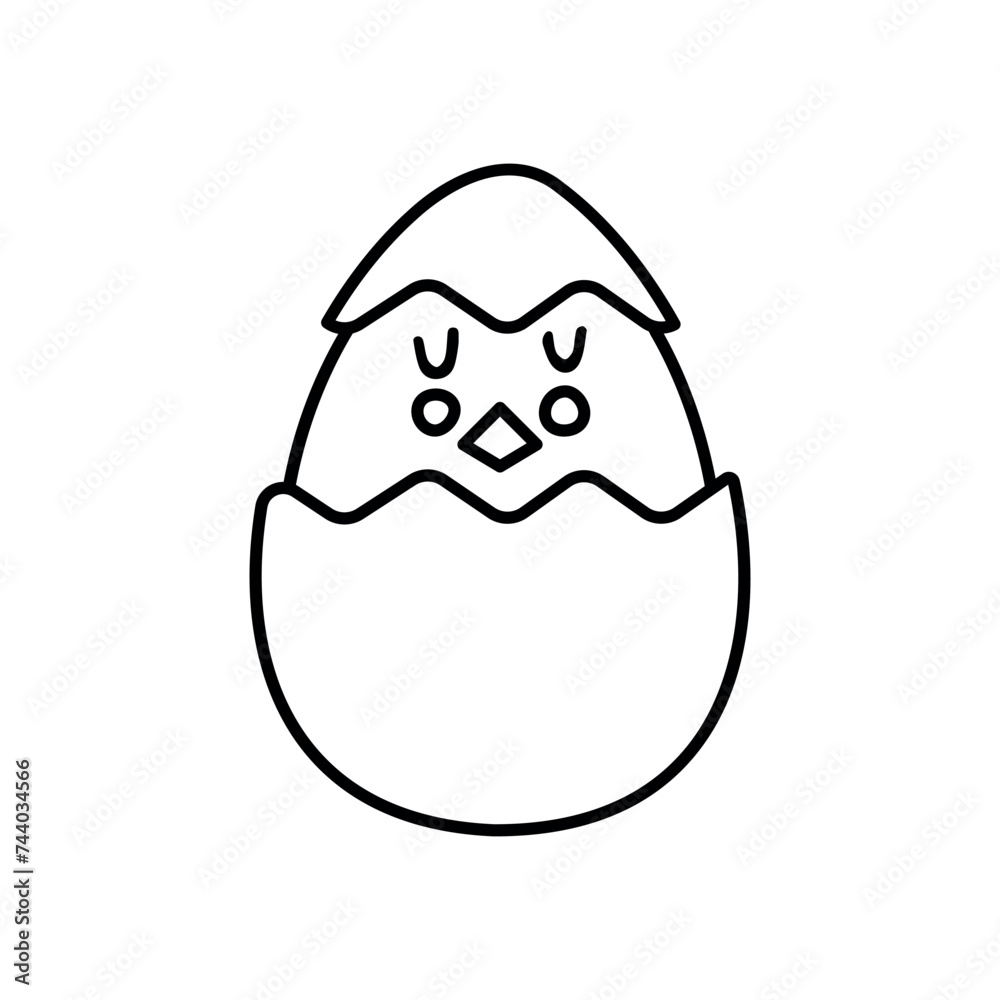 Chick in Easter egg in doodle style Chick in Easter egg in doodle style