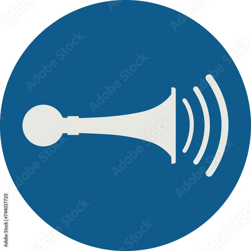 OBLIGATION SIGN PICTOGRAM, SOUND YOUR HORN ISO 7010 – M029, VECTOR