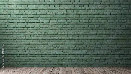 background green brick wall for graphic resource design with copy space.