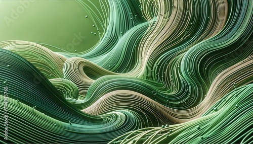 Showcasing curved lines in a dance-like motion, evoking feelings of growth and vitality. AI Generated