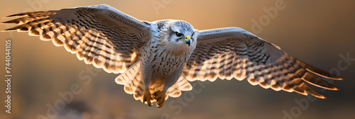 Gyrfalcon in Mid-Flight: A Display of Nature's Majesty and Raptor's Aerial Mastery © Sara