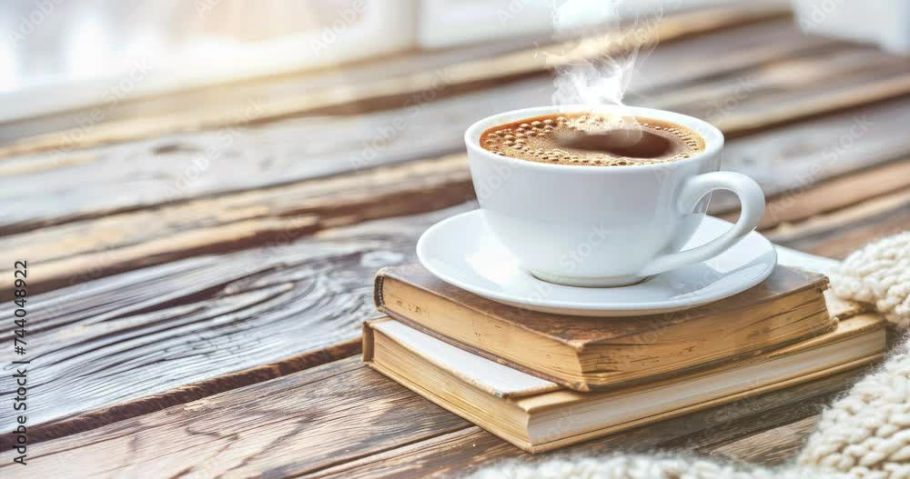 Une tasse de café fraîchement moulue avec de la vapeur montante