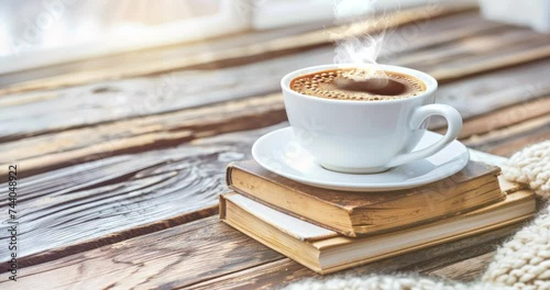 Une tasse de café fraîchement moulue avec de la vapeur montante