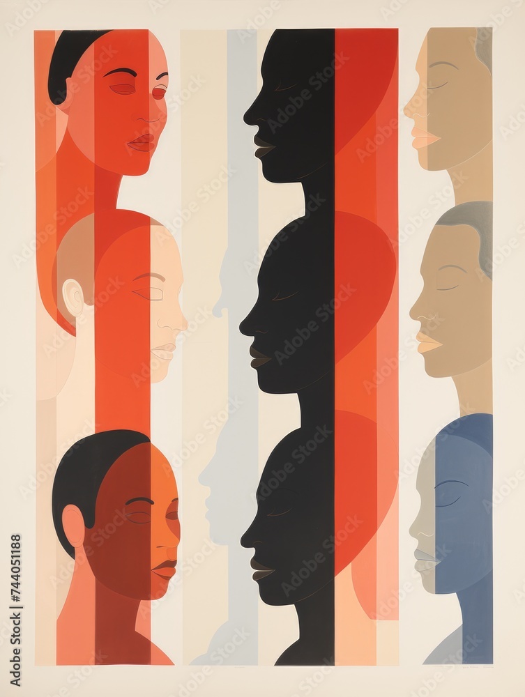 A diverse group of individuals standing in front of each other, engaged ...