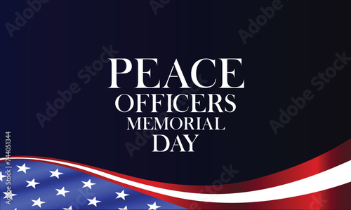 Peace Officers Memorial Day Stylish Text With Usa Flag Design