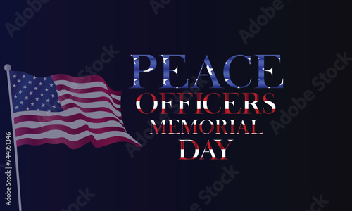 Peace Officers Memorial Day Stylish Text With Usa Flag Design
