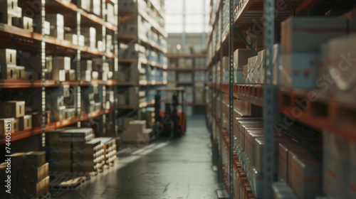 The quiet corridors of a warehouse created a mysterious ambience  accentuated by the soft light.