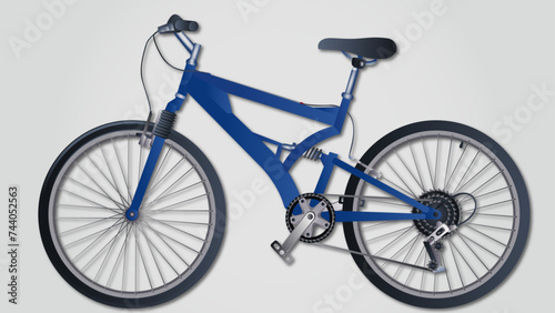 Mountain bicycle on the street, push bicycle with a background