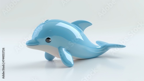 Cute and simple illustration of a blue dolphin. Perfect for children s books  games  or as a website mascot.