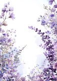 Purple Hydrangea Flower Border isolated on White Background. AI generated illustration
