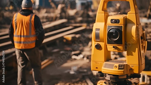 In the civil work survey engineers use Total Station, robotic total station or 3D Laser Scanner. photo