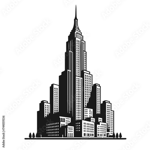 city skyline vector  Tall Building