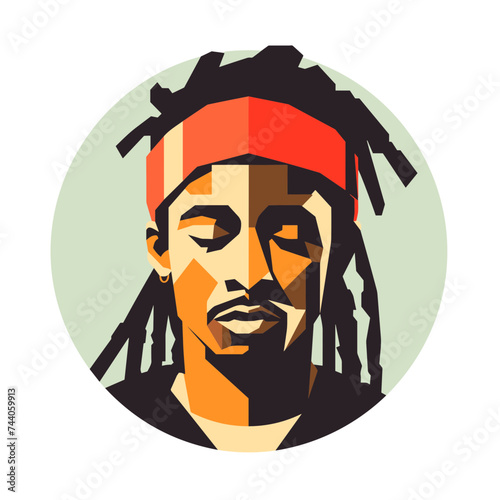 rapper african american black guy stylish vector illustration isolated transparent background logo, cut out or cutout t-shirt print design