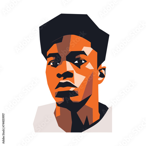 rapper african american black guy stylish vector illustration isolated transparent background logo, cut out or cutout t-shirt print design