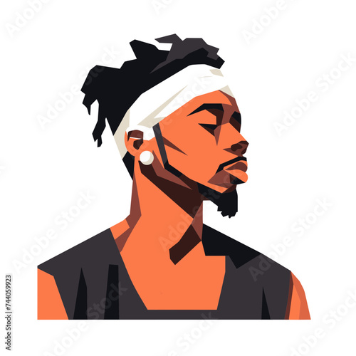rapper african american black guy stylish vector illustration isolated transparent background logo, cut out or cutout t-shirt print design